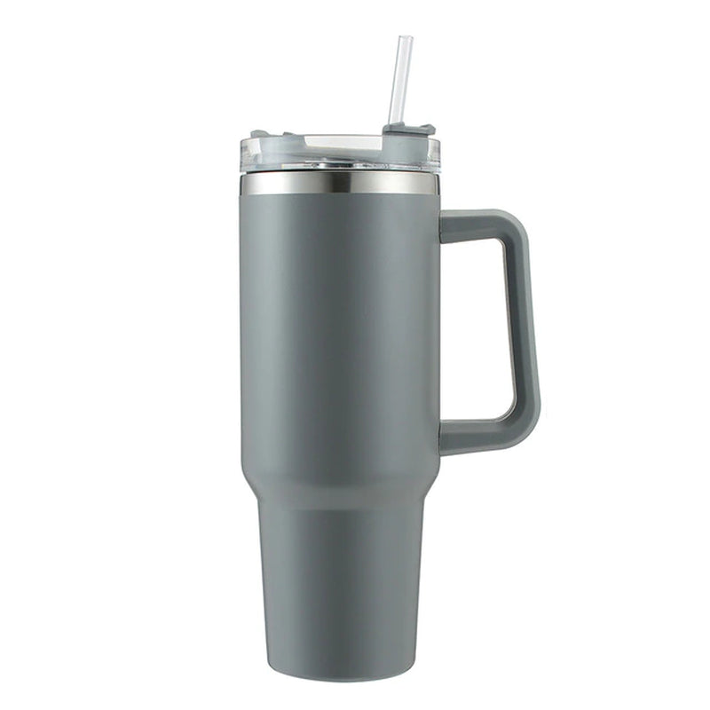 40Oz Mug with Handle Cafe Insulated Tumbler Straw Stainless Steel Coffee Termos Cup In-Car Vacuum Flasks Portable Water Bottle